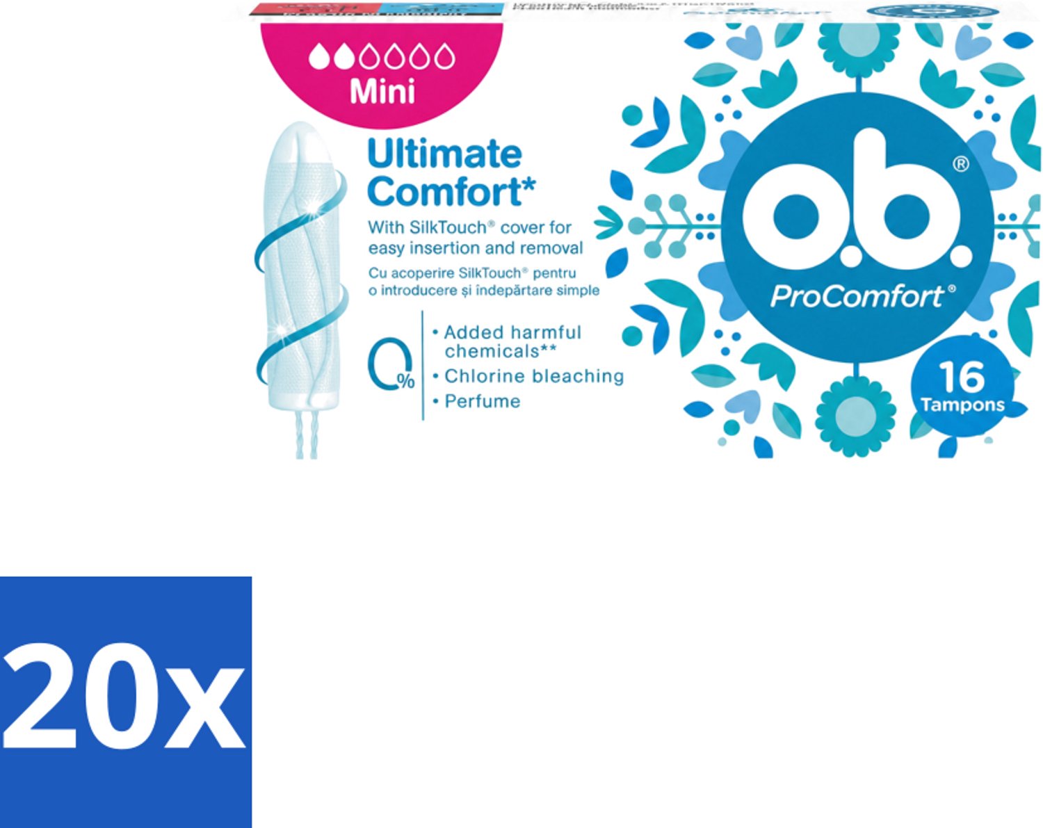 20 x OB – Tampons – ProComfort Mini – Comfort Fit - Voordeelverpakking - 20 stuks