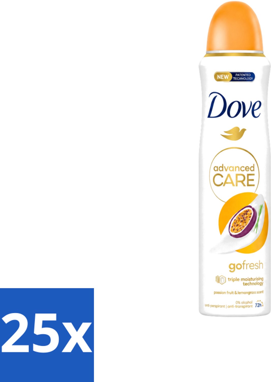 25 x Dove – Deodorant Spray – Passion Fruit – 250 ml - Voordeelverpakking - 25 stuks