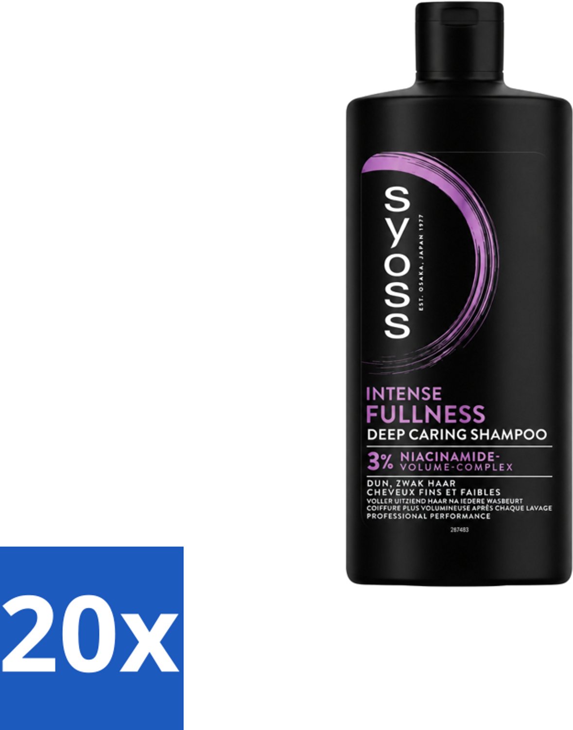 20 x Syoss – Shampoo – Intense Fullness – 440 ml - Voordeelverpakking - 20 stuks