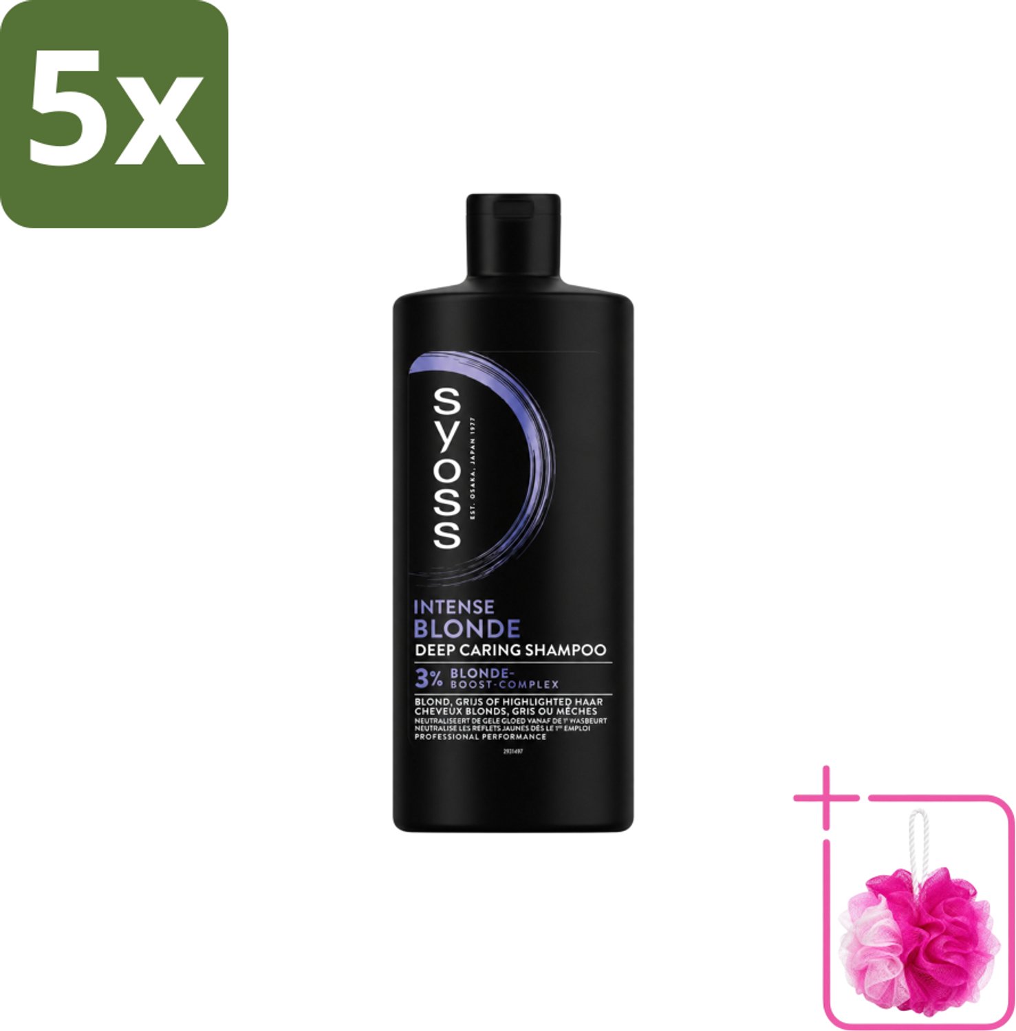 5 x Syoss – Shampoo – Blonde – 440 ml - Bulkverpakking - Blond haar - Douchemop - Koel blond