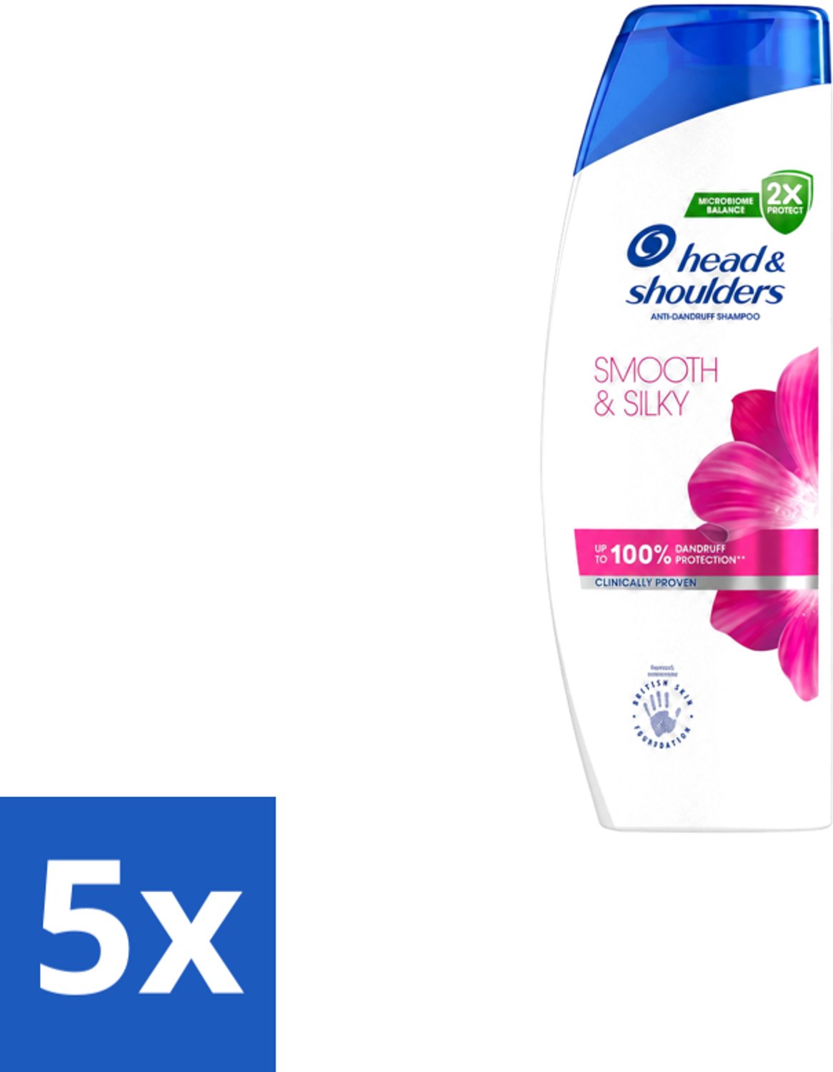 5 x Head & Shoulders - Shampoo - Smooth & Silky - 250ml - Voordeelverpakking - 5 stuks