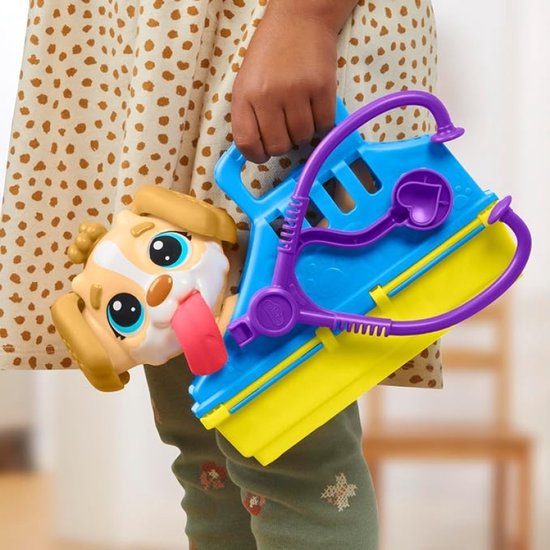 Play-Doh Care 'n Carry Dierenartsspeelset met Hondje, Reismand, 10 Accessoires en 5 Kleuren Boetseerklei — cadeau in Spellen & Speelgoed - foto 7