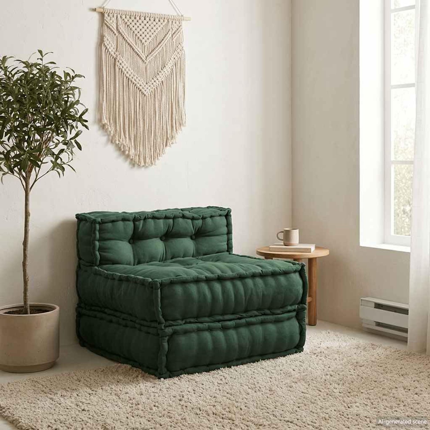 Bankelement groen 70x70x54 cm stof