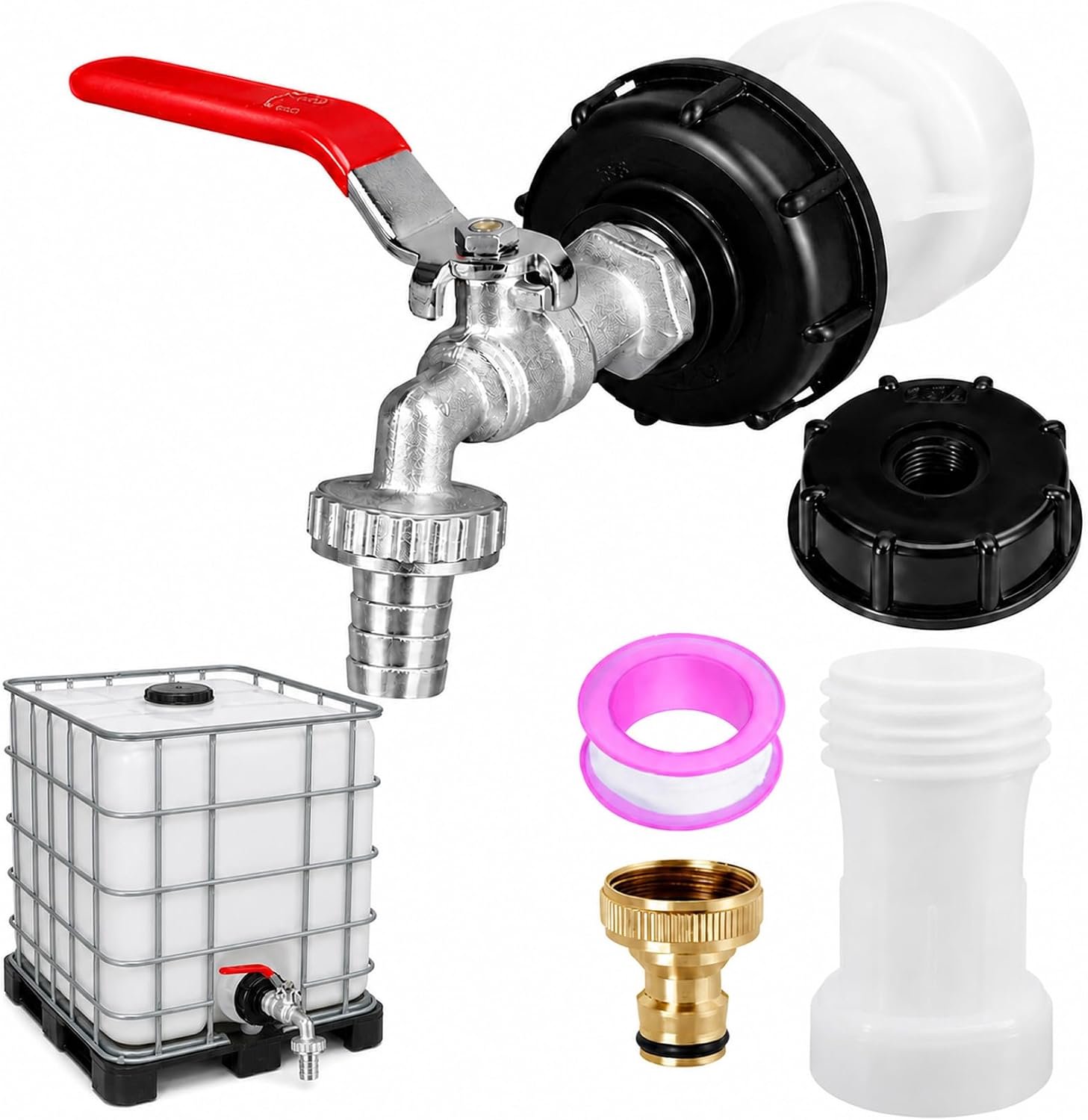 1 set IBC afvoerkraan IBC tank accessoires, IBC container accessoires