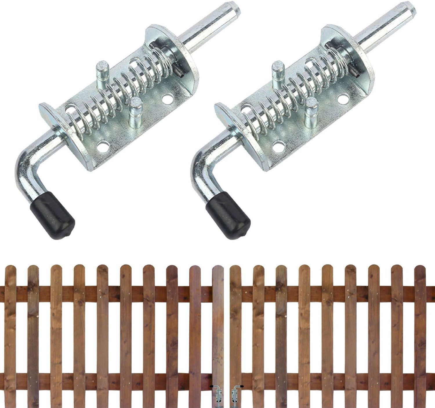 Set van 2 RVS Springlatches voor Poorten