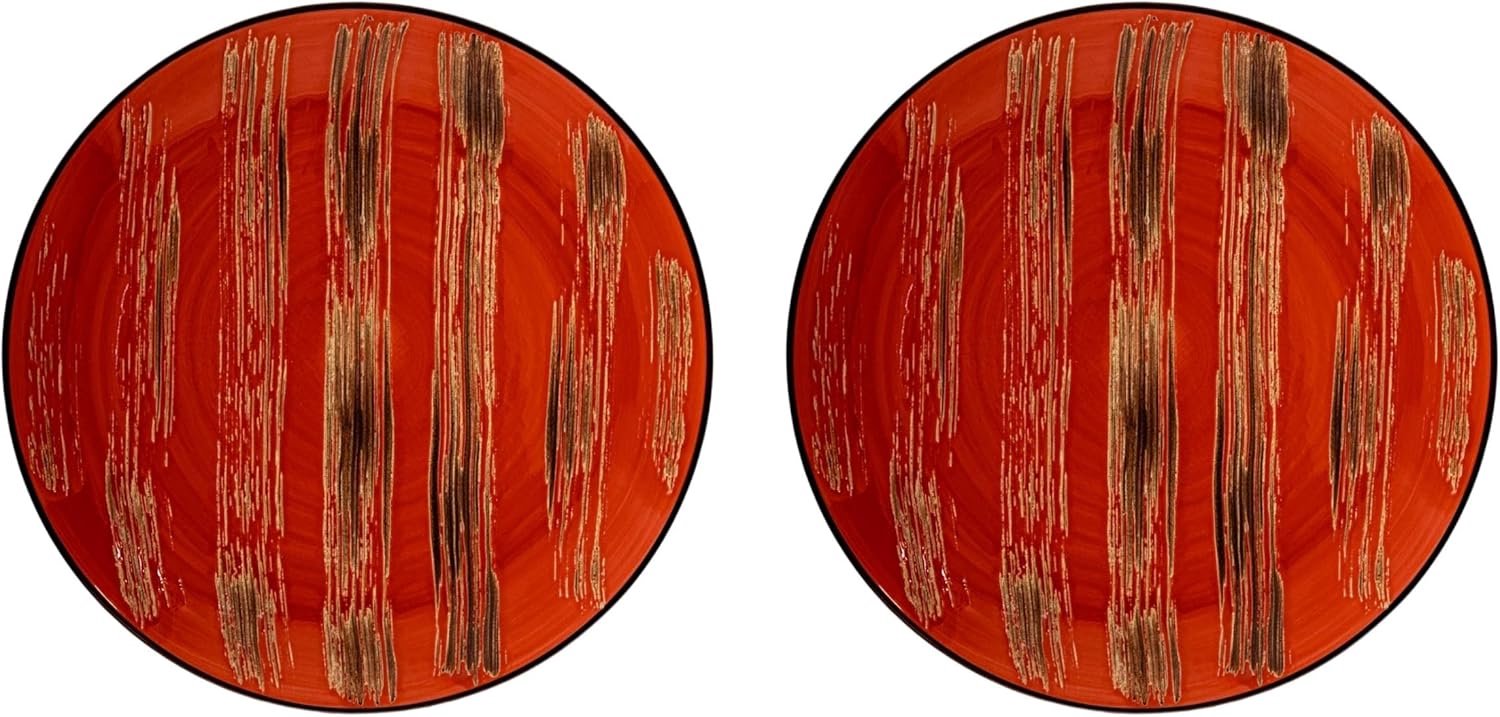 Wilmax Bord 28 cm Rood Porselein 2-delige set WL-668216/A2