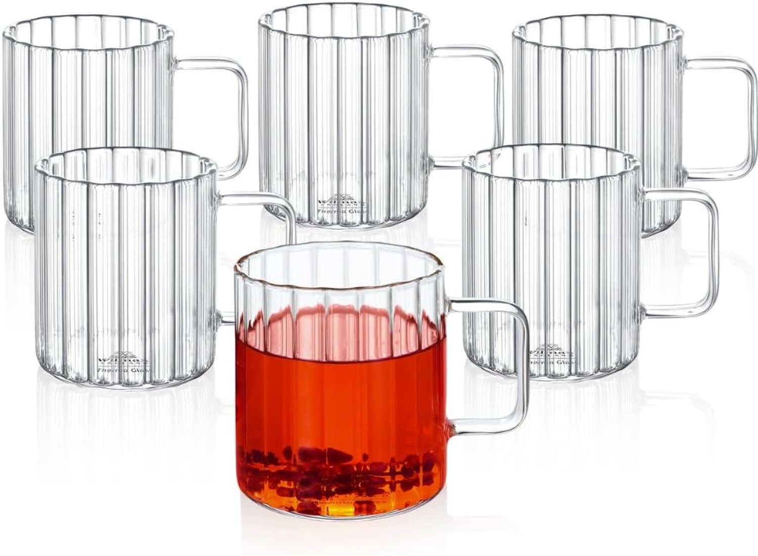Wilmax England Thermo Glass - Glazen Koffie- en Theebekers - 400 ml - Set van 6 - Transparant