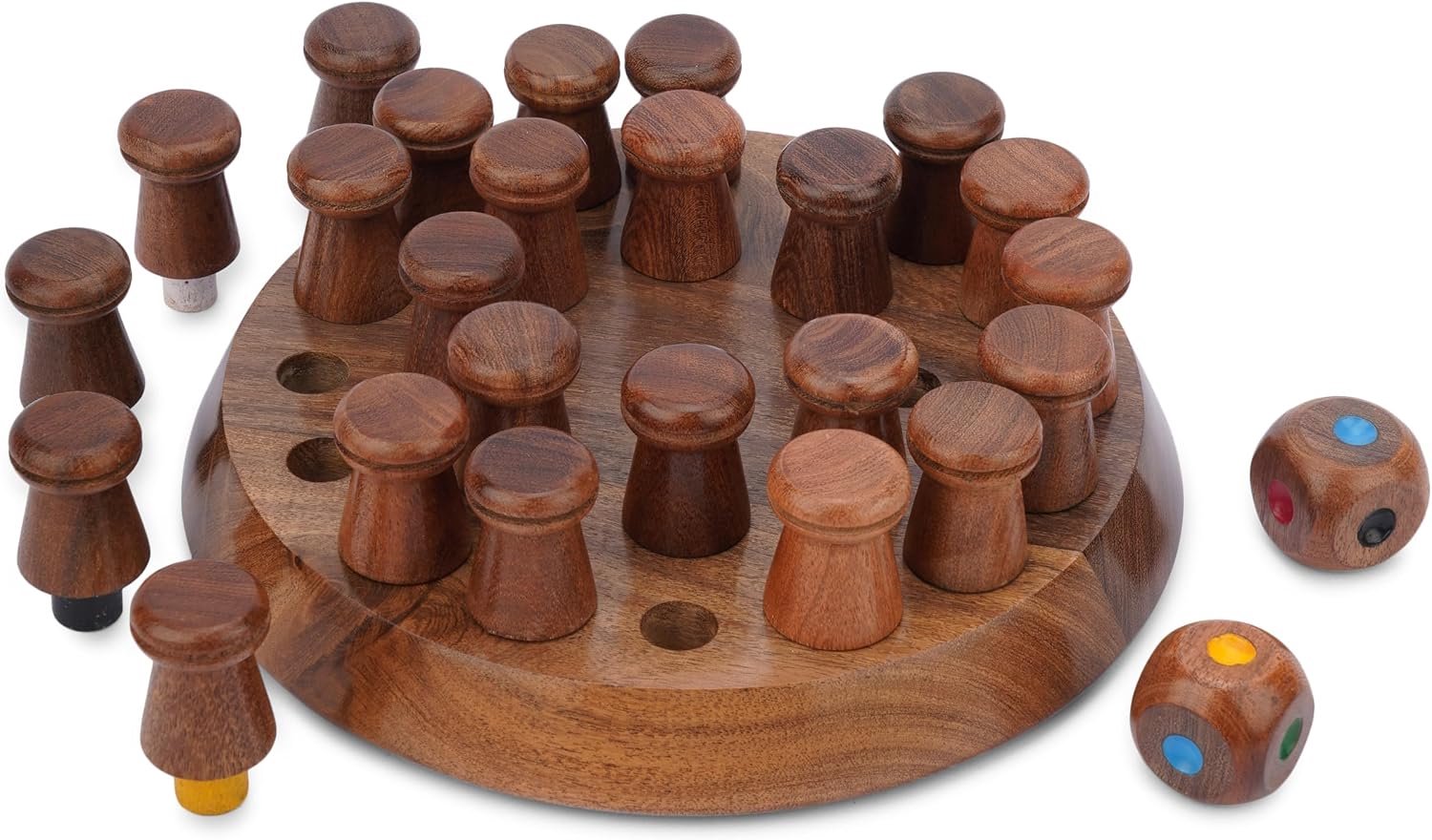 Geheugenspel van hout, 24 kleurrijke pieken, 2