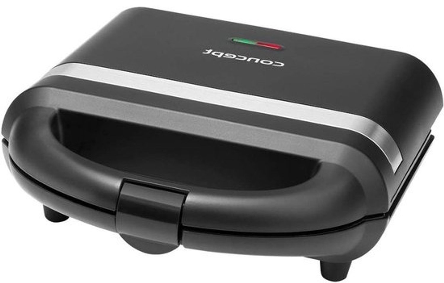 Sandwichmaker - Tosti-apparaat voor snacks - Snacks bereiden - Met antiaanbaklaag - 700 Watt - Zwart/zilver