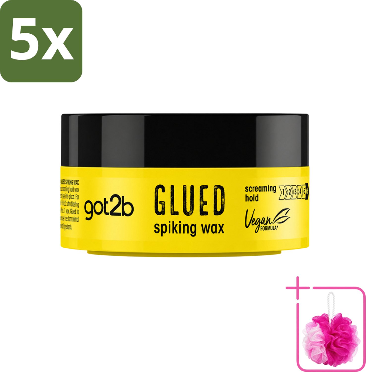 5 x Got2B - Spiking Wax - Glued - 75 ml - Bulkverpakking - Haarkleur - Douchemop - Haartypen