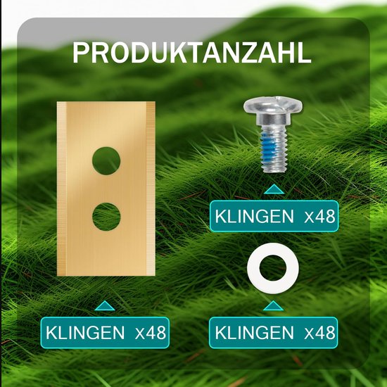 48 stuks vervangmesjes Compatibel voor Mammotion robotmaaiers van de series Luba en Yuka - Duurzame robotmaaiermessen met schroeven en schuifringen — afbeelding 2