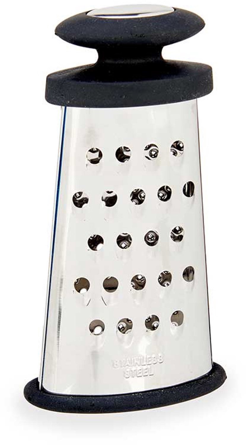 Kinvara Keuken rasp met zwart ergonomisch handvat - 2-zijdig - zilver - RVS - hand rasp