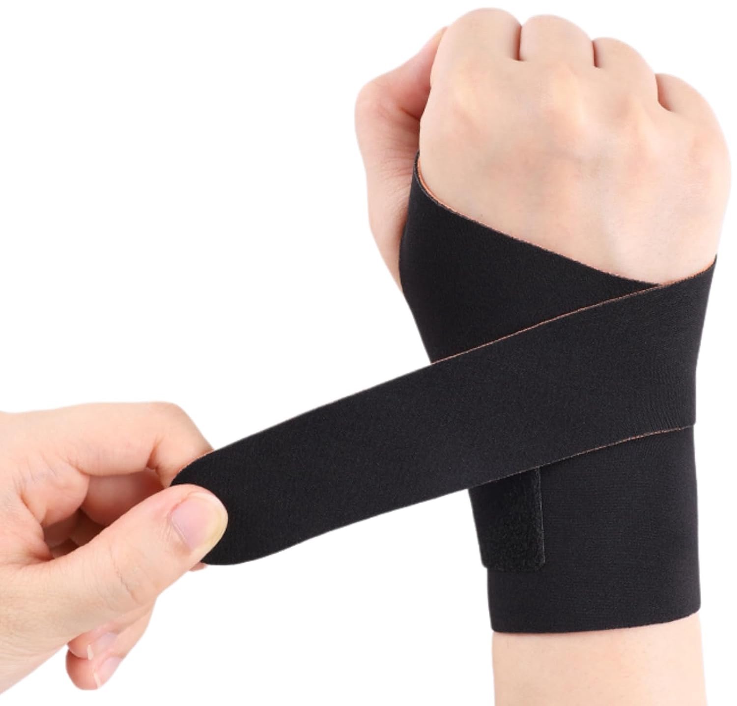 Polsbandage voor de linker pols, zwart-oranje kleur, verstelbare polssteun, ademende handbescherming, geschikt voor sport en fitness, uniseks maat