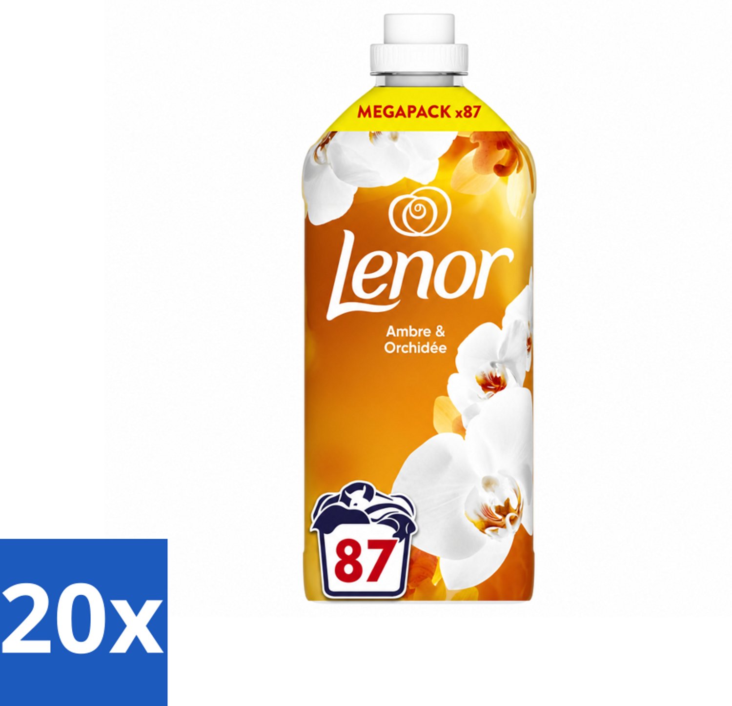 20 x Lenor - Wasverzachter - Amber & Orchidee - Fris & Zacht - 87 Wasbeurten - Voordeelverpakking - 20 stuks