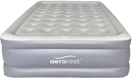 Luchtbed 2-persoons - Opblaasmatras - Logeren en kamperen - Ingebouwde elektrische pomp - 210 cm lengte - Grijs — afbeelding 2