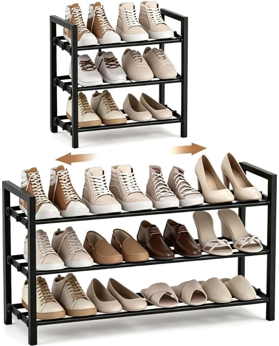 Zolvano® Laarzenrek Voor Buiten - Schoenenrek - 78.5Lx24Bx43.5H-Zwart