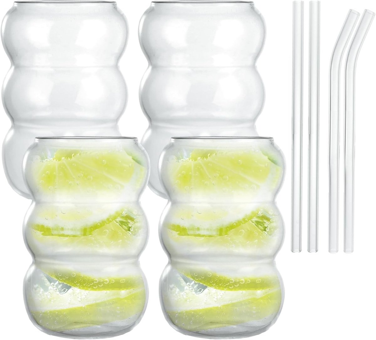 Matcha glazen - Transparant - Set van 4 - Glas - Voor het serveren van warme dranken