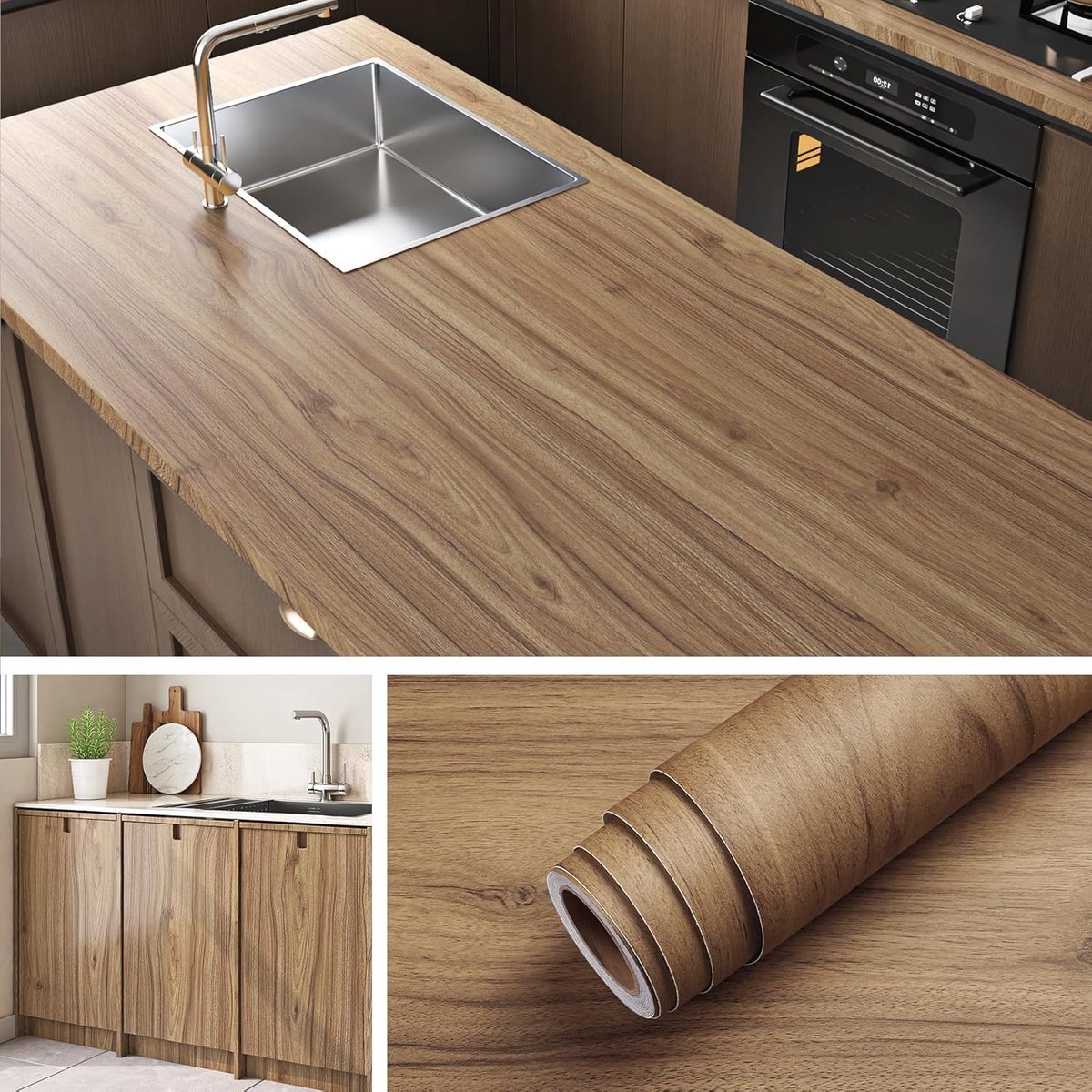 Werkblad Folie Keuken Hout Natuur Behang Houtlook Zelfklevend Bruin