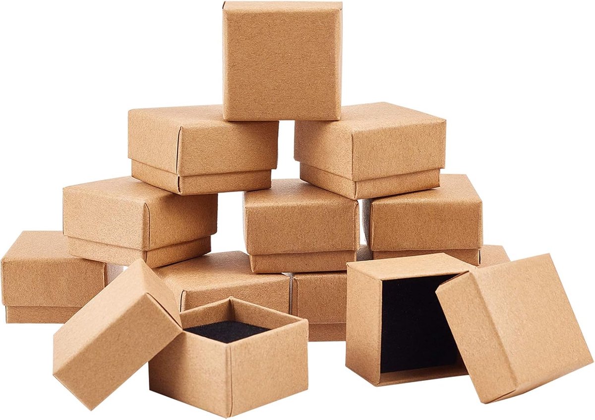 Juwelendoosjes - 48 stuks - Ideaal voor sieraden - 4 x 4 x 2,8 cm - Perfect voor cadeauverpakking - Bescherm je sieraden