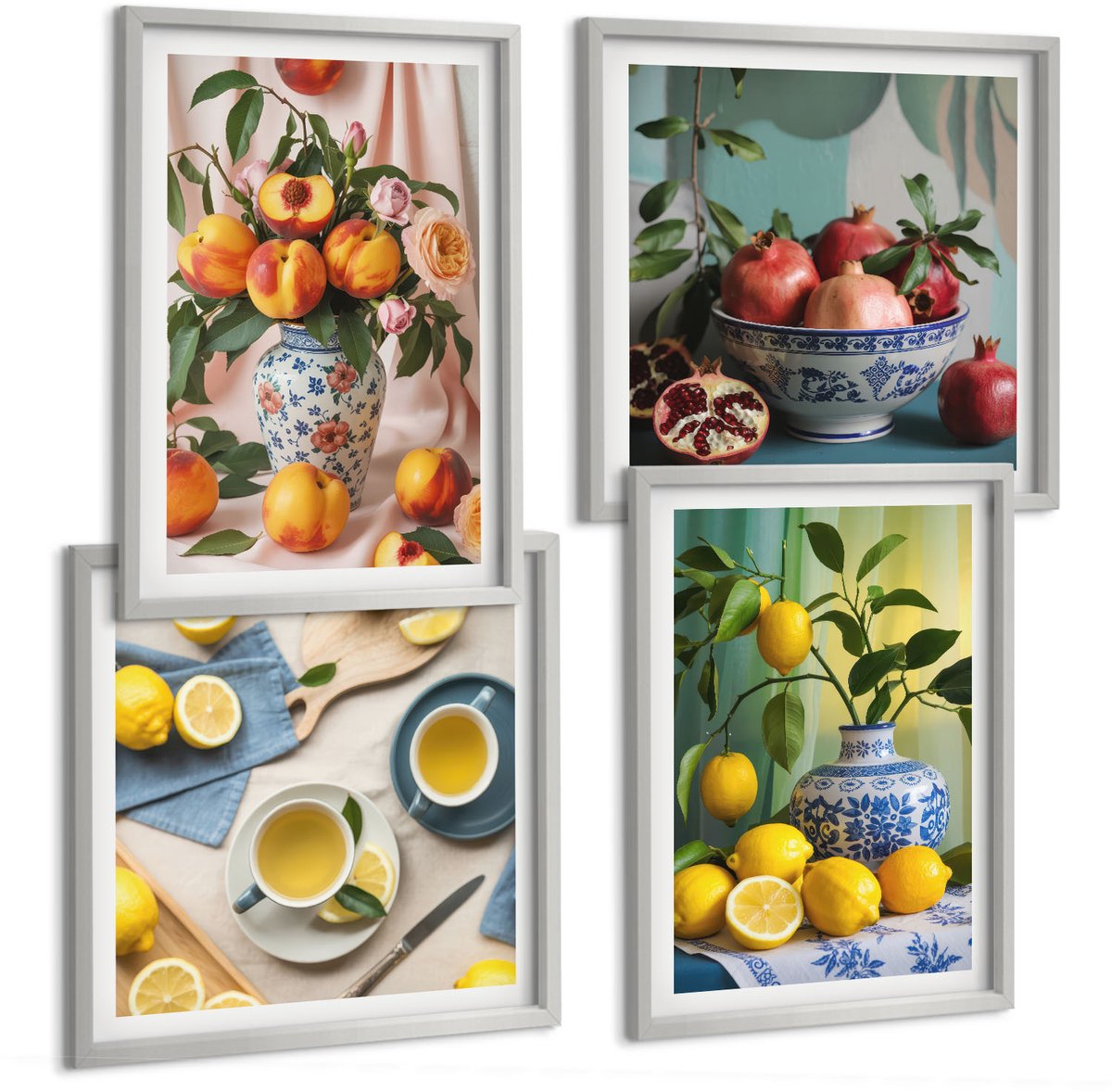 Coloray 4-Delige Schilderij Set - Stijlvolle Figuren En Plantenposters Van Henri Matisse - 40 x 40 cm En 40 x 60 cm - Wanddecoratie - Woonkamer Decoratie - Interieur Decoratie