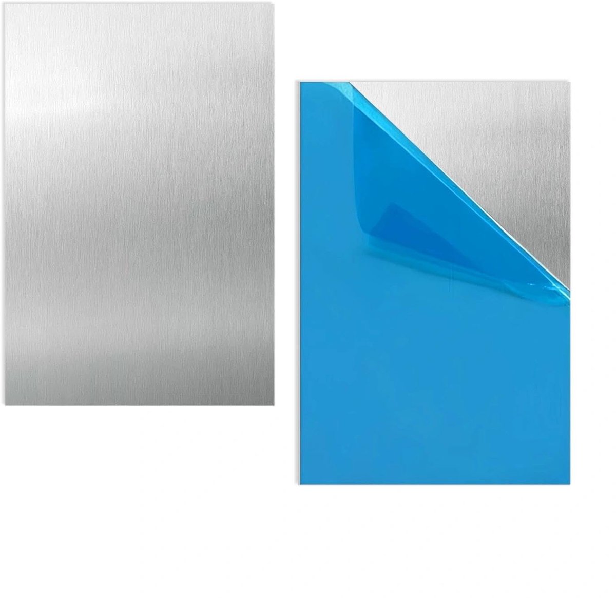 2 stuks aluminium plaat 30 x 20 cm, 1,5 mm aluminium plaat met beschermfolie, dunne aluminiumplaat voor modelbouw - ShopVlot