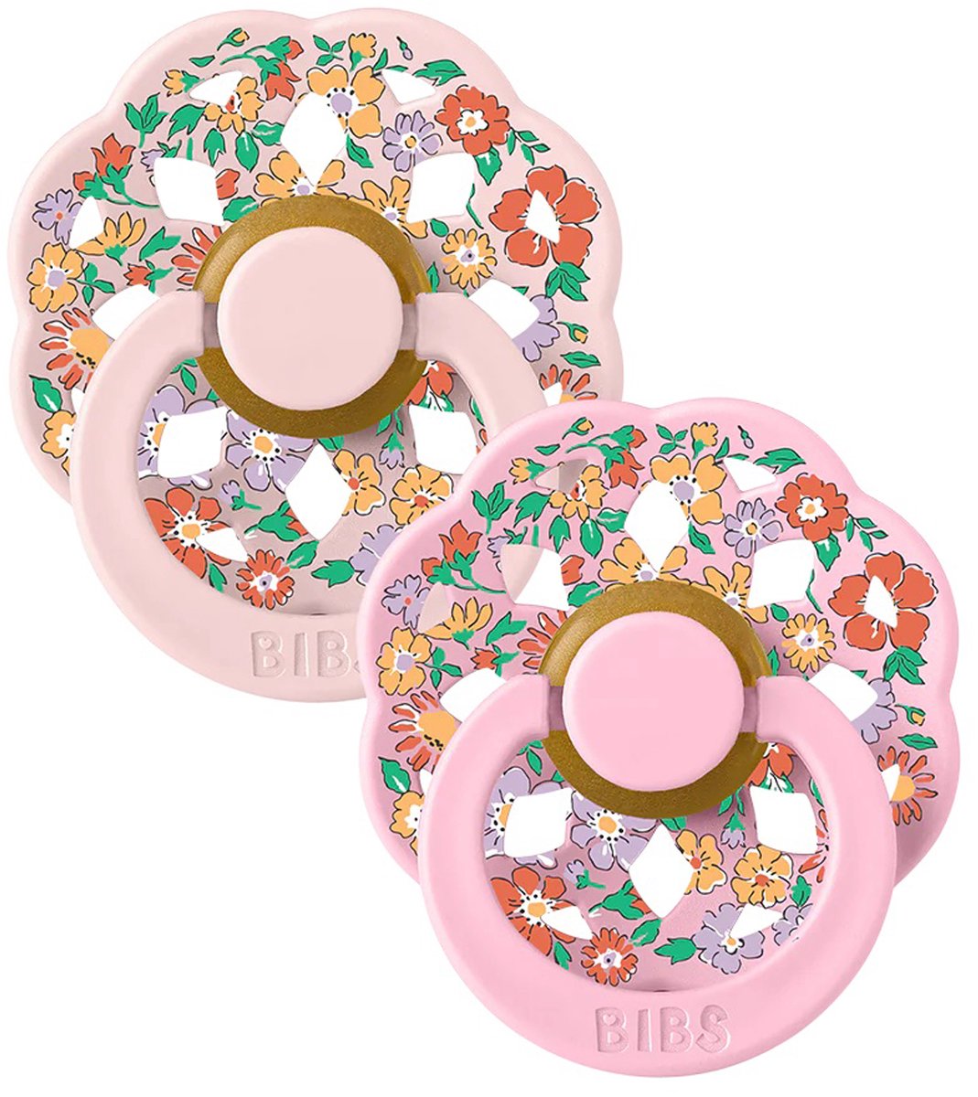 BiBs x Liberty Chloe Meadow Fopspeen - Rond - 2 Stuks - 6-18 Mnd - Blossom Mix