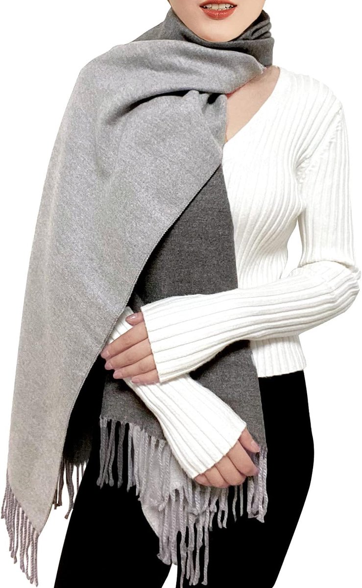 ehsbuy Winter Sjaal Dames Pashmina Zachte Omkeerbaar Omslagdoeken en Sjaals Casual Warm Kasjmier Sjaal Wrap Lang Grote - ShopVlot