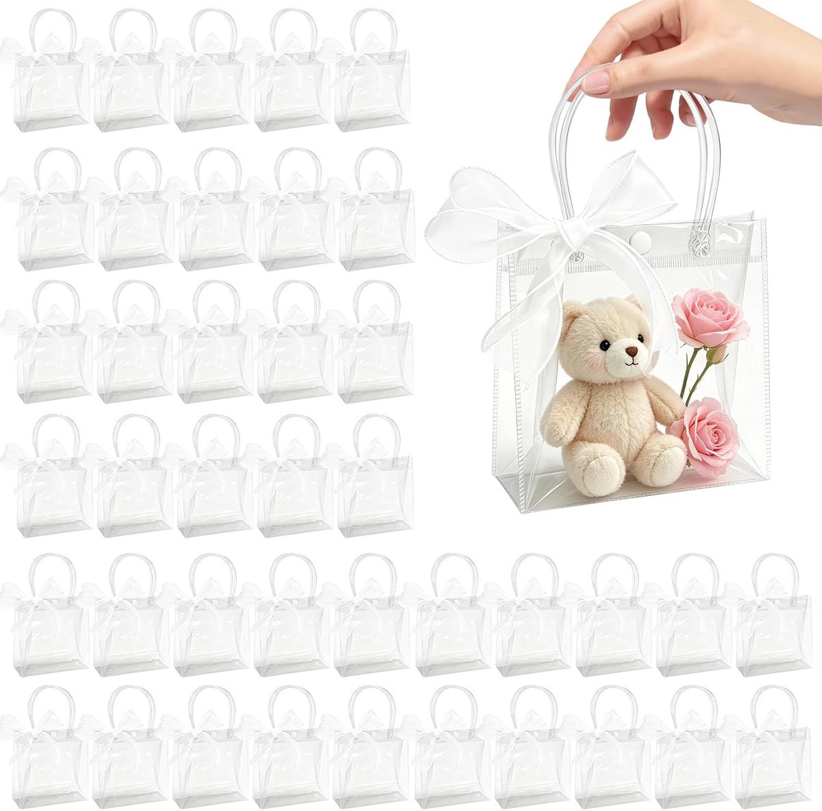 Cadeauzakjes met Handgrepen - Doorzichtig - 40 Stuks - Herbruikbare Geschenkzakjes voor Feestgeschenken