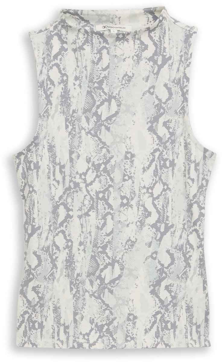 Tom Tailor Denim - Slim fit top met slangenprint - Maat S - faded snake print