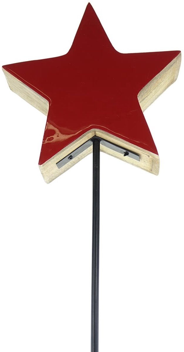 Gasper kerstster Massivo rood/natuur Ø 24 cm stok 80 cm