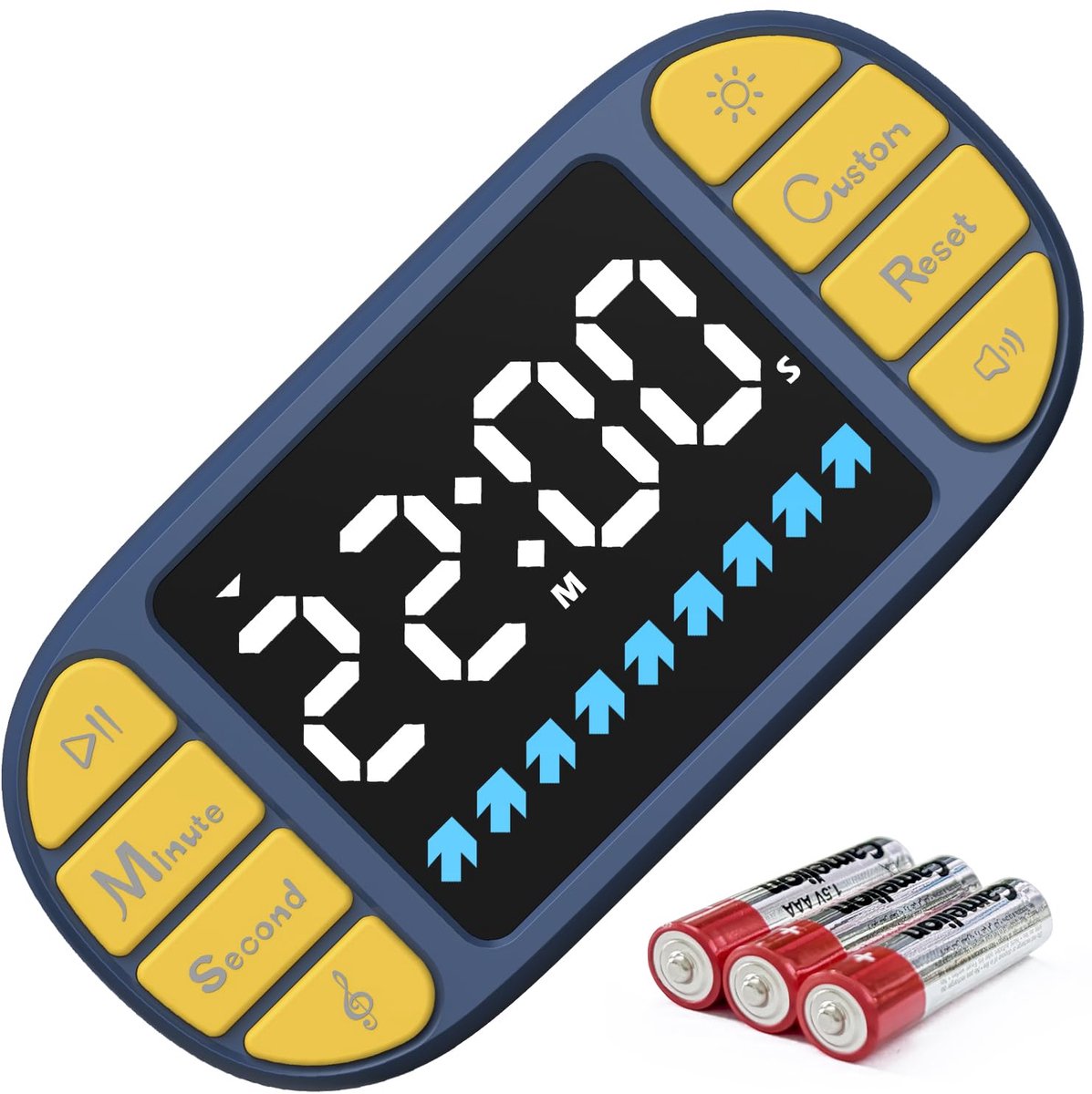 DOOMAY Digitale keukentimer - magnetische afteltimer, groot 3,6 inch led-display, 3 helderheids- en volumeniveaus, 4 - ShopVlot
