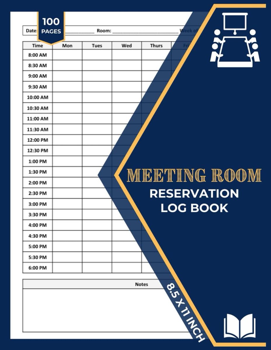 Vergaderzaal reserveringslogboek - A4 formaat - 100 pagina's - ideaal voor kantoorplanning - ShopVlot