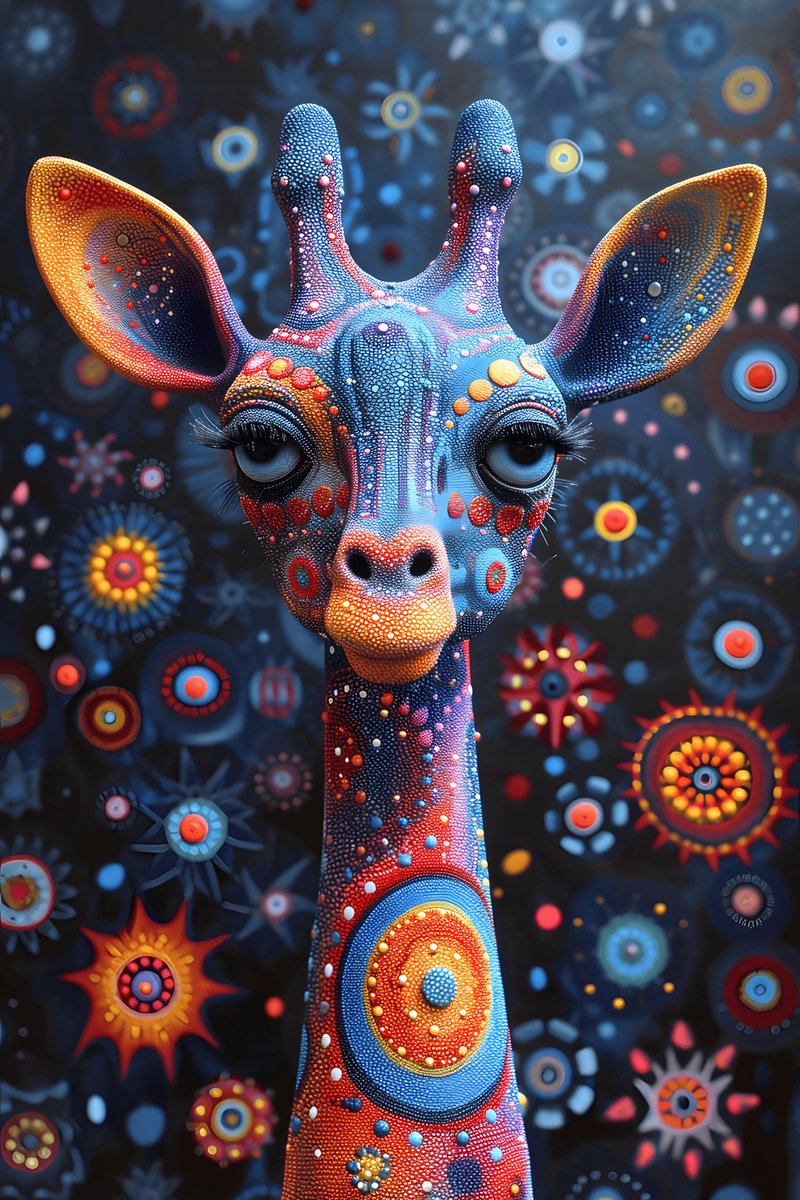Festival Poster - Giraffe - Kinderkamer - Feestelijk - Dieren - Kleurrijk - Muziekfestival - posters - formaat 30x40cm - Wanddecoratie - XS2272MT