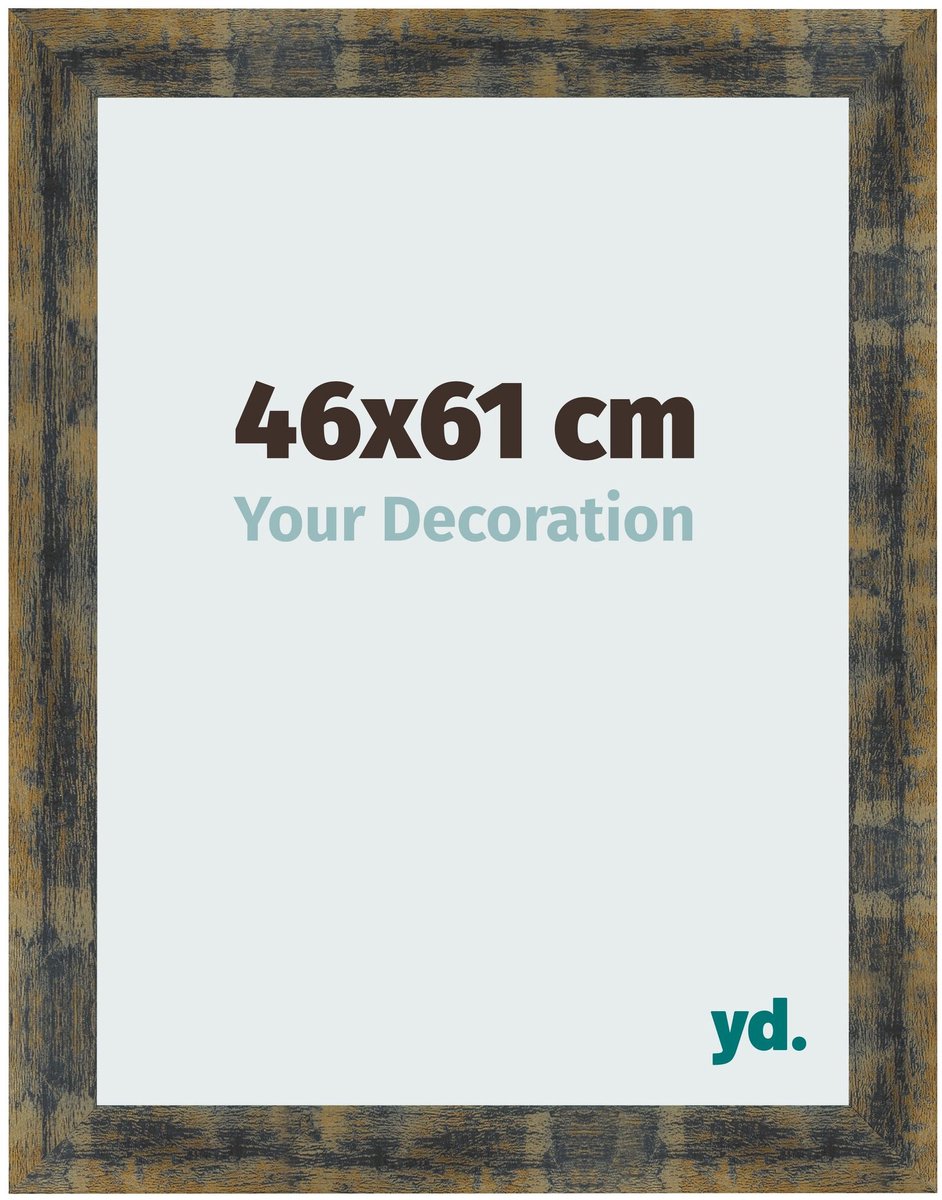 yd. Your Decoration - Fotolijst 46x61 cm - MDF - Blauw Goud Gemeleerd - Pisa