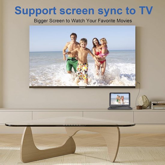 Draagbare DVD Speler - Auto DVD Speler - Films Kijken - 17.1 Inch HD Scherm - 4 Uur Batterijduur - Zwart — afbeelding 3