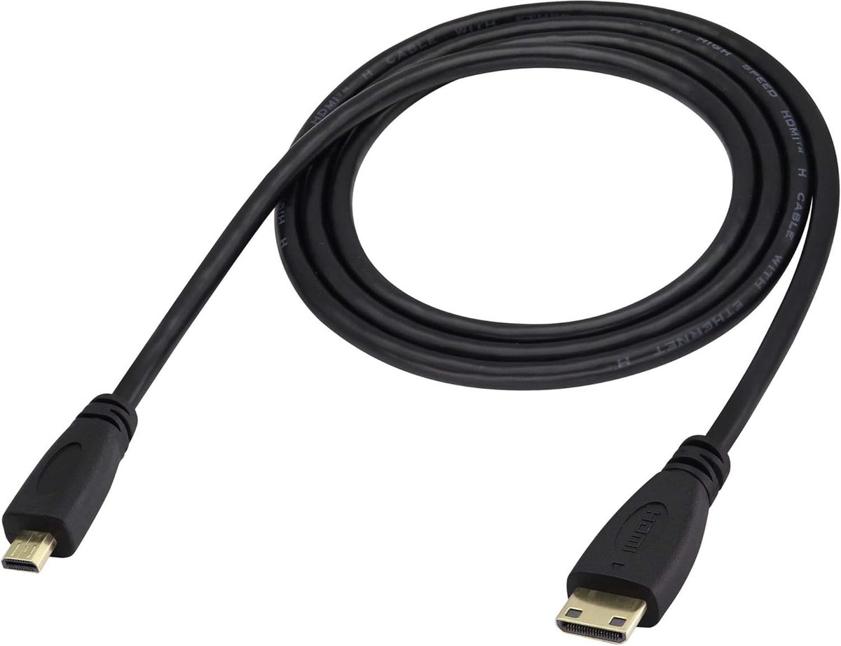 Micro hdmi socket mannelijke naar mini hdmi mannelijke converter, hoge snelheid micro hdmi kabel 4k, compatibel met digitale camera's, tablet, monitoren en andere apparaten. (1m)