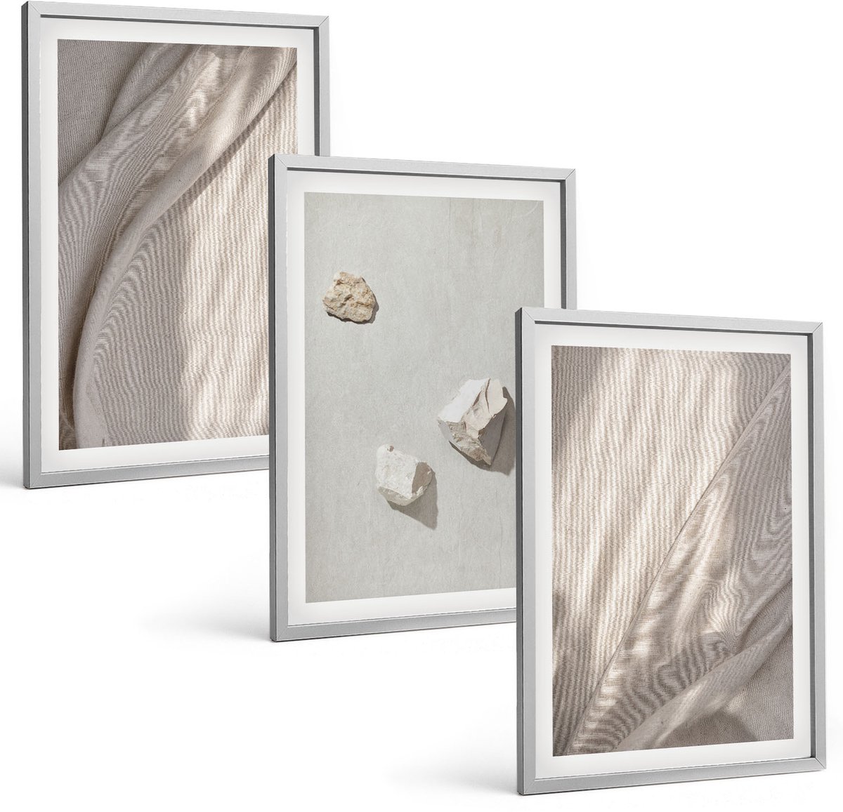 Coloray 3-Delige Schilderij Set - Close-Ups Van Moderne Boho-Stijl Structuren - 40 x 60 cm - Wanddecoratie - Woonkamer Decoratie