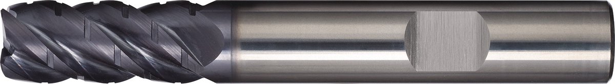 Schaftfrezend DIN 6527L Type NF-UNI D.8mm VHM TiAlN 45Grad HB Z.4 lang TECWERK
