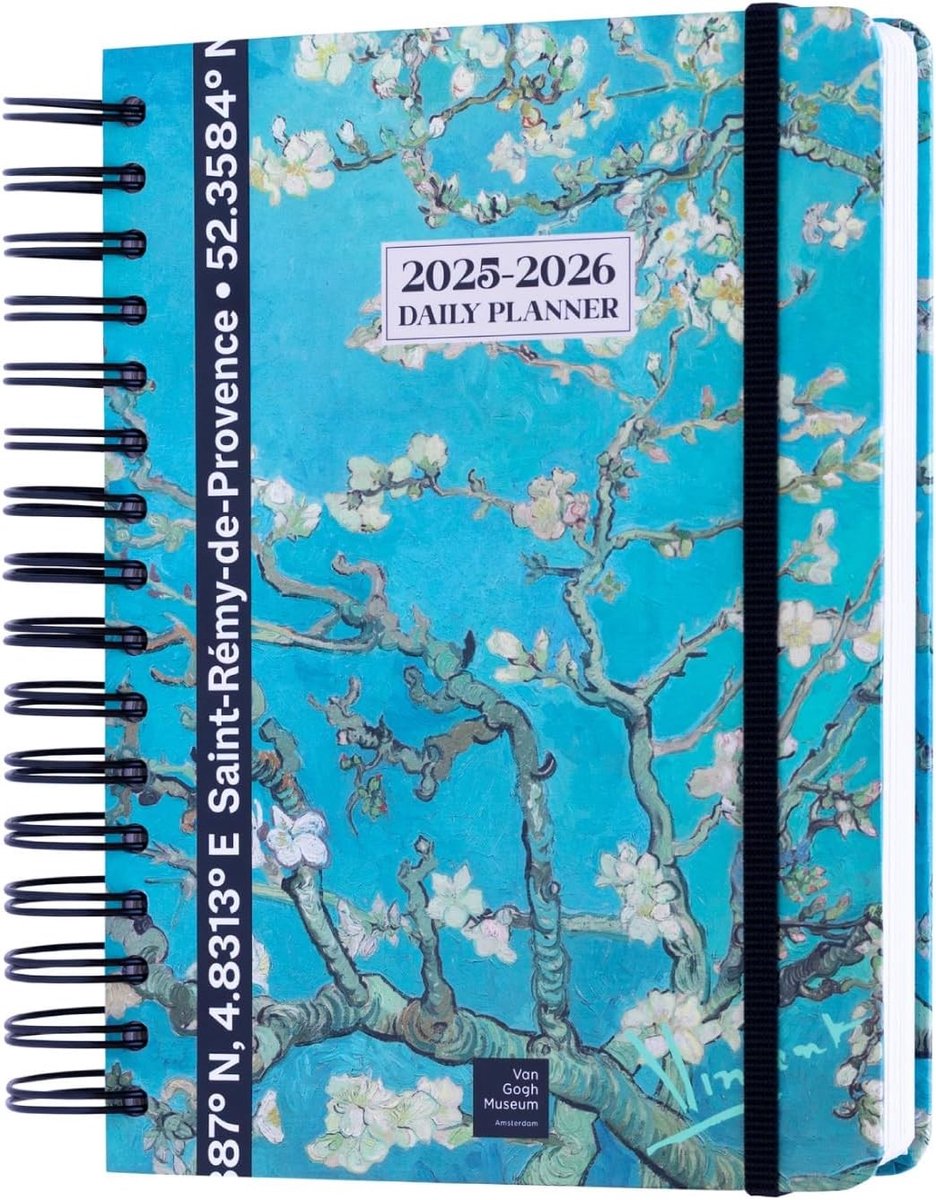 Schoolagenda 2026 2027 jongens - A5 - Hardcover met elastische band - Dag per pagina planner voor school en studie