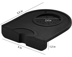 Koffiepersmat, barista-tool, siliconen persmat Geschikt voor thuiskeukens, bars en cafés, klein zwart.