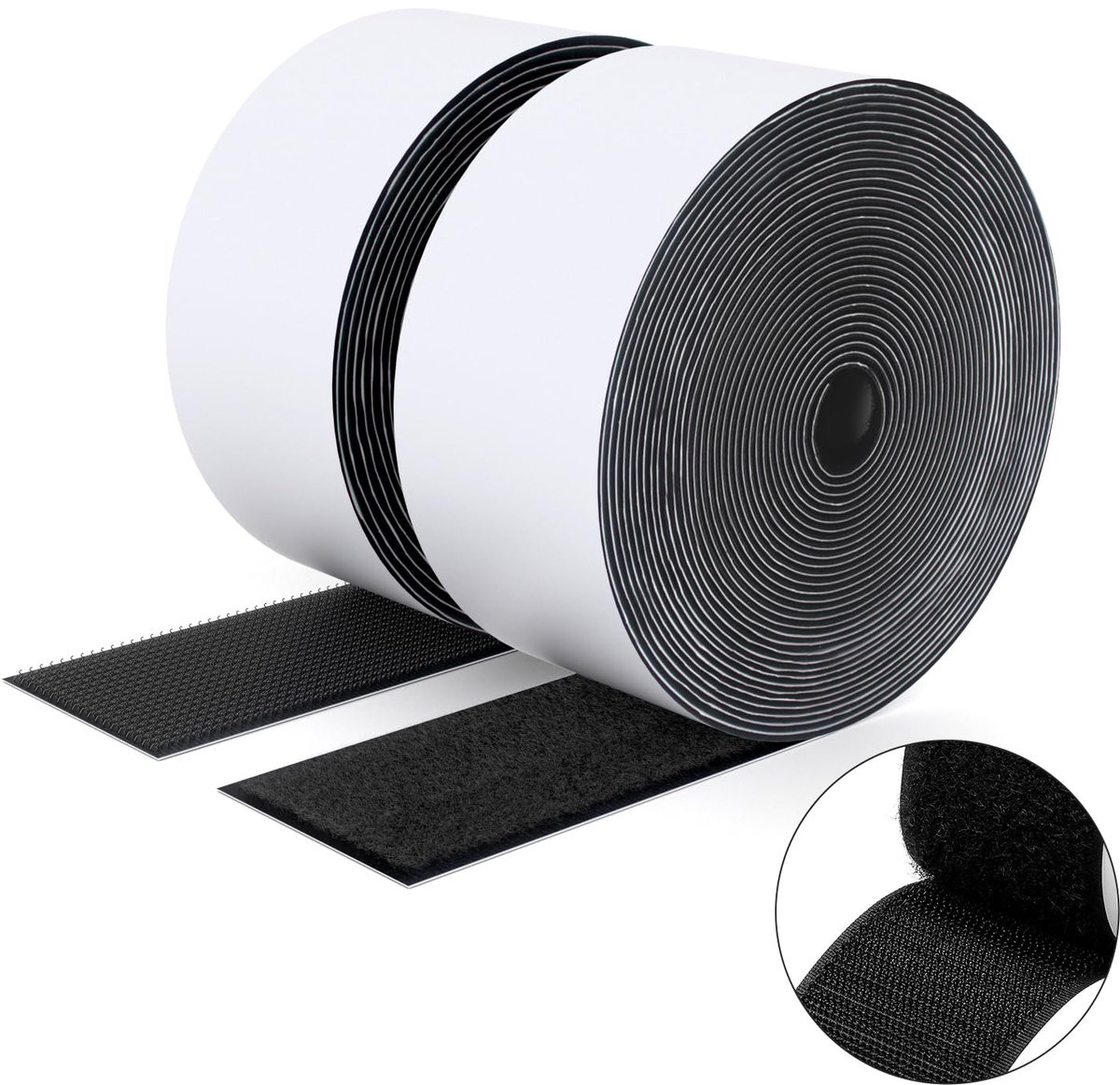 SUTOUG Zelfklevende klittenband, 50 mm x 5 m, duurzame haakband en lusband, extra sterke dubbelzijdige - ShopVlot