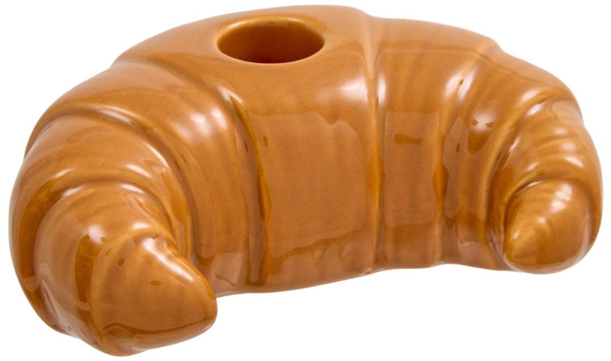 Bougeoir croissant Fra H.5cm marron