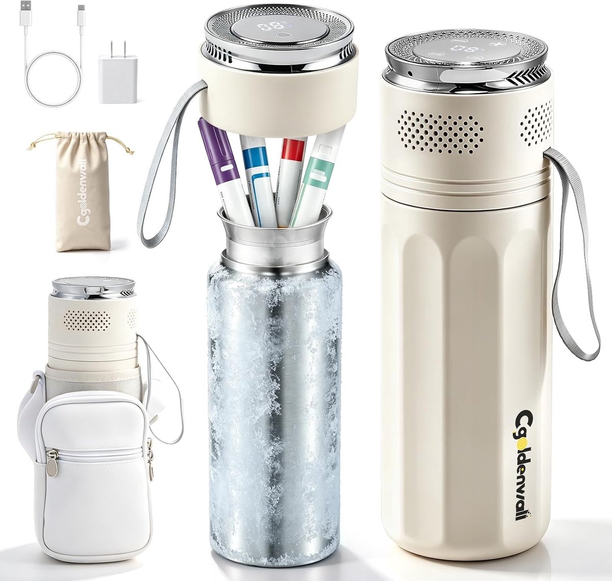 Draagbare medicijnkoeler voor insuline, USB-plug-in koeling, 2-8°C, ideaal voor reizen en opslag