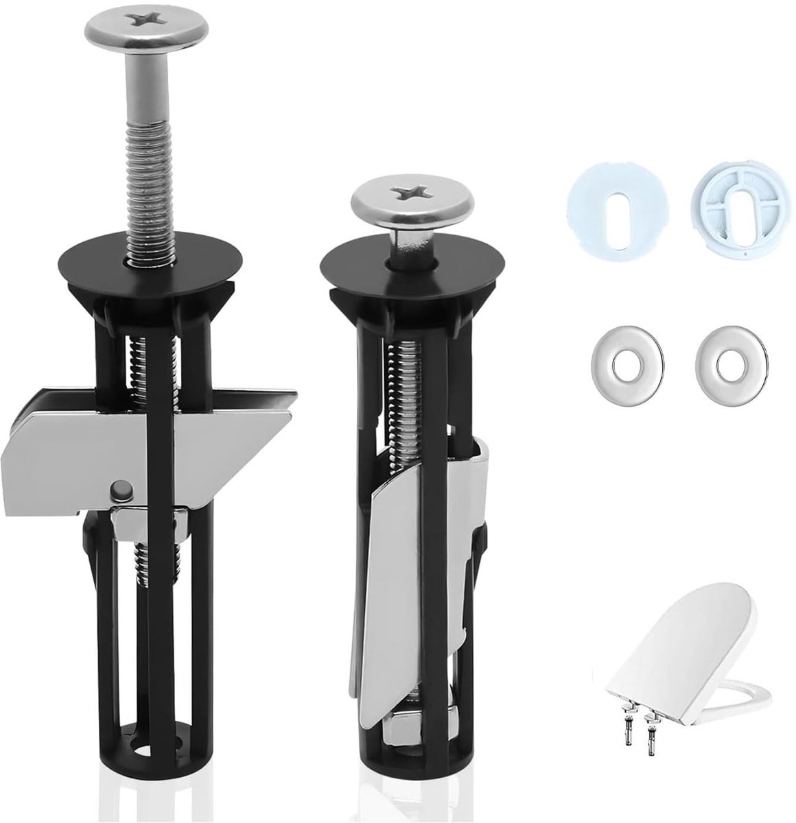 Toiletbril Bevestigingsset van RVS, 2 Stuks, Inclusief Schroeven en Moeren voor Bovenmontage, Ideaal voor Onderhoud en Reparatie van Toiletzittingen