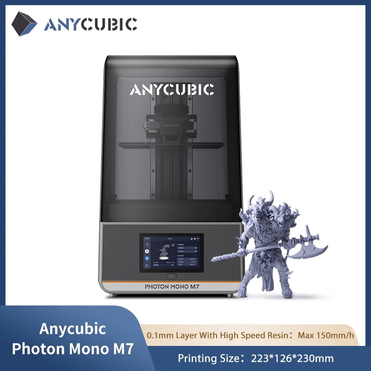 Chelsey-store - Anycubic Photon Mono M7 3D-printer - 14K Mono MSLA 3D-printer - Snelheid tot 150 mm/u - 2.23 x 1.26 x 2.30 cm