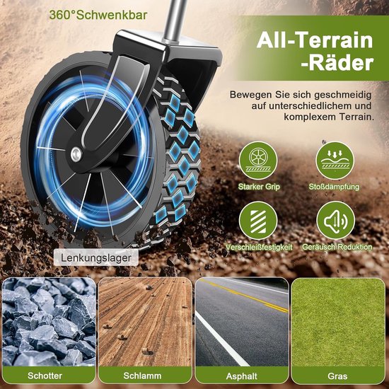 Opvouwbare Bolderkar - Transportkar Tuinwagen - Spullen Vervoeren - 160 kg Draagkracht - 120 Liter Volume - Zwart — afbeelding 2