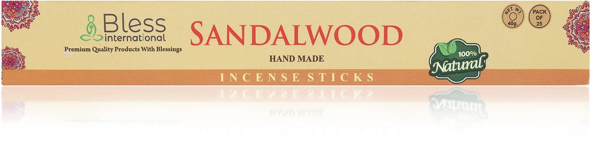 Bless-Sandelhout 100% -Natuurlijk-Handgemaakte-Handgemaakt-Handgemaakt-Wierookstokjes Organisch-Chemische - ShopVlot