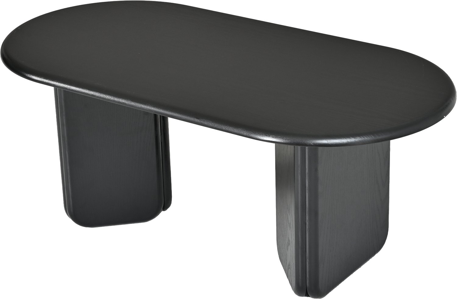SONNENH Salontafel - Ovaal blad en decoratieve poten - 99 x 50 x 40 cm - Zwart