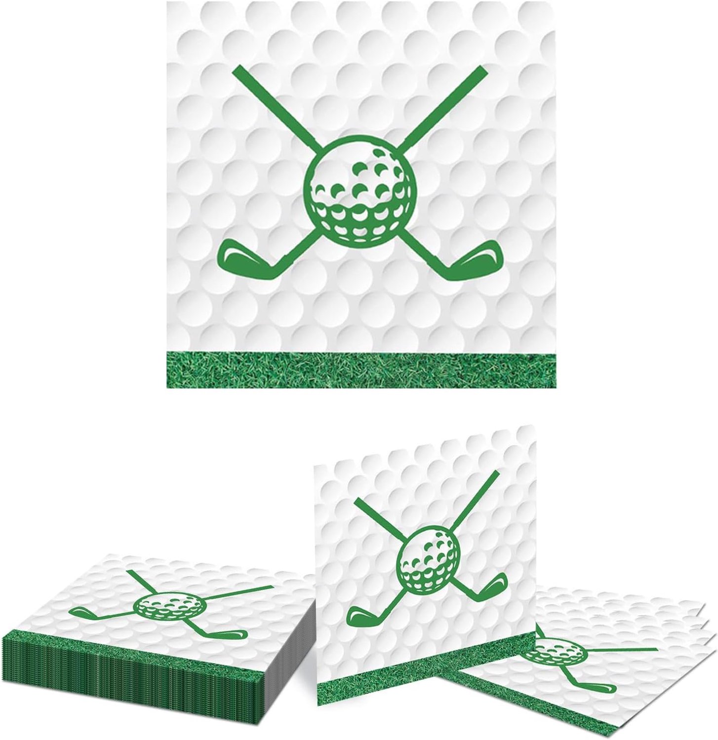 Dailygoods- Wegwerpservetten 20 Stuks - Golfbal Club Ontwerp - 2-laags - 33 cm - Tafeldecoratie - Geschikt voor Verjaardag en Golftoernooi - Feestserv