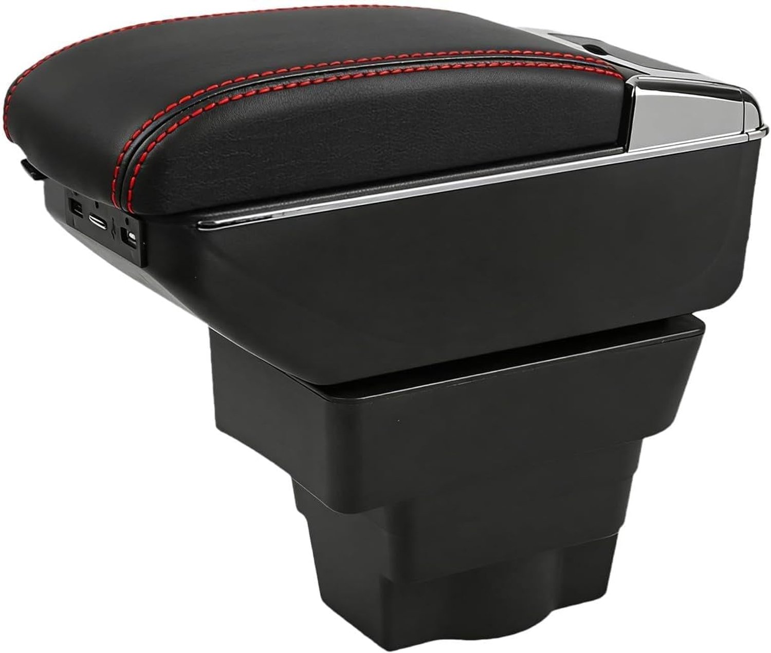 Armrest Box Compatible with Opel/Vauxhall Astra J 2009-2015 Center Armrest with 7 USB Double Layer Storage Box Black - ShopVlot